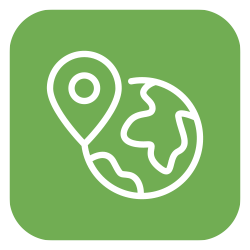 Icon für Versand- und Transitverfahren – Globus mit Standortmarker
